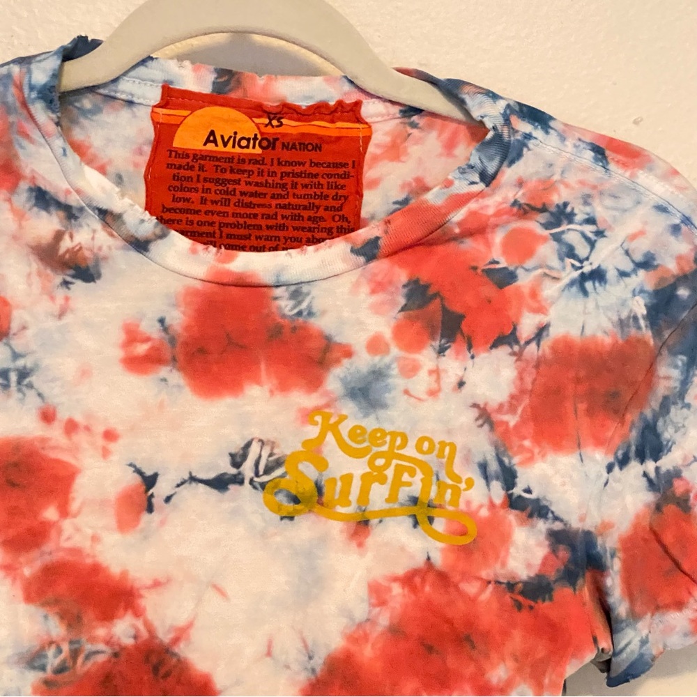 Aviator Nation Keep On Surfing Tie Dye Tee Shirt XS